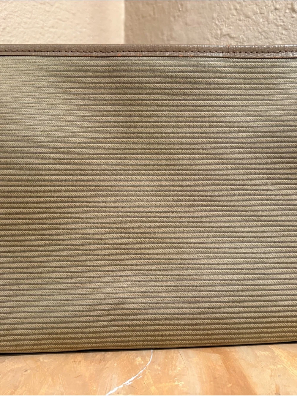 Saint Laurent Beige-Tan Canvas Toiletry Pouch